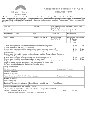 GlobalHealth Transition of Care Request Form