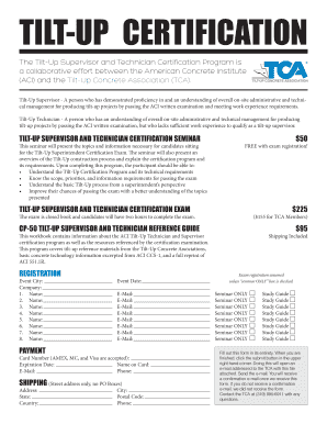 Tilt-Up Supervisor and Technician Certification