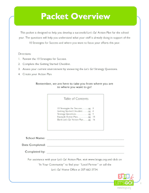 Let's Go! Action Planning Packet for Schools