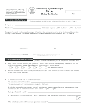 USG FMLA Medical Certification Form
