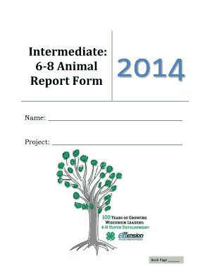 Intermediate 6-8 Animal Report Form