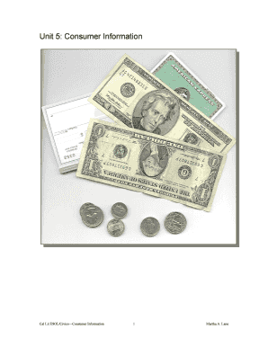 Consumer Information Worksheet