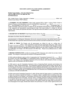 Exclusive Agency Flat Fee Listing Agreement