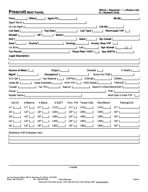 Multi Family Property Listing Form