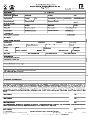 Arizona Residential Rental Input Form