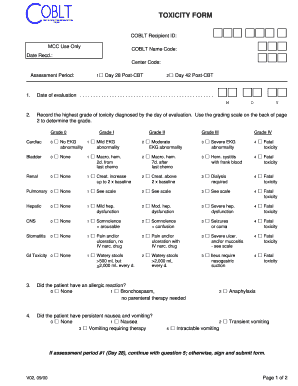 COBLT Toxicity Form