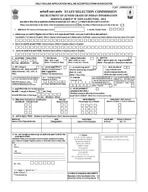 Indian Information Service Recruitment Form