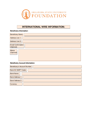 International Wire Transfer Form