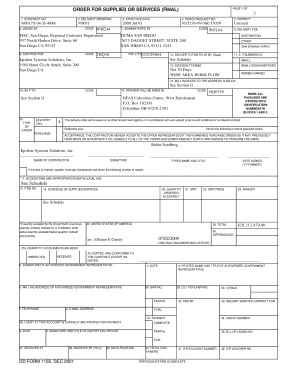 US Federal Delivery Order for Supplies or Services