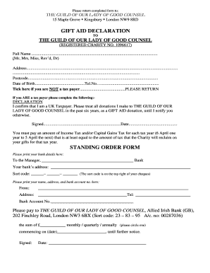 Gift Aid Declaration Form