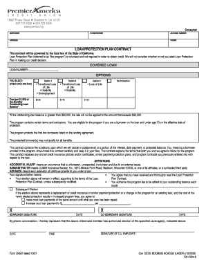 Loan Protection Plan Contract