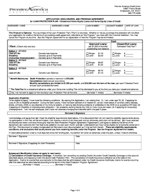 Loan Protection Plan Application