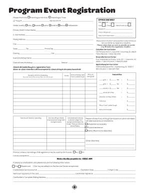 Girl Scouts Event Registration Form