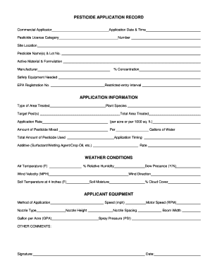 Pesticide Application Record