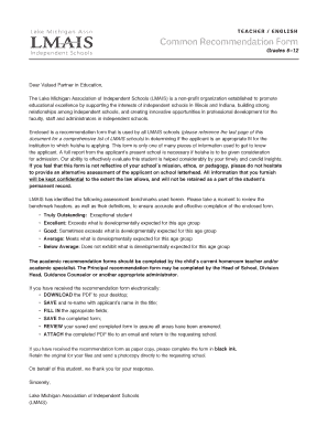 Common Recommendation Form