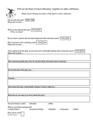 Cancer Education Feedback Form
