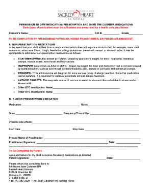 Permission to Give Medication Form