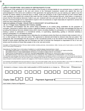 Liability Waiver Form for Recreational Activities