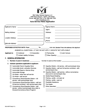 Auto Service Risks Application