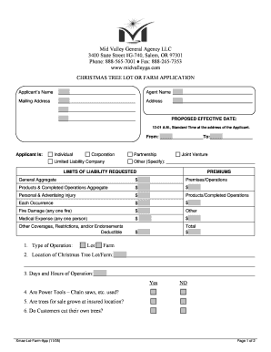 Christmas Tree Lot or Farm Application