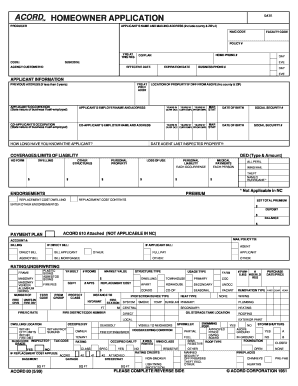 Homeowner Insurance Application