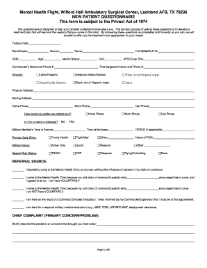 New Patient Questionnaire