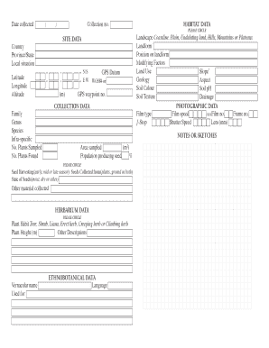 Date collected / Collection no