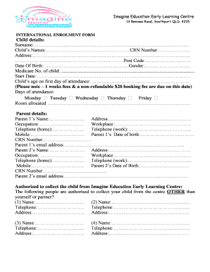 International Enrolment Form