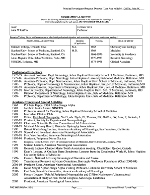 NIH Biographical Sketch Form
