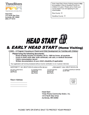 Head Start Application Form