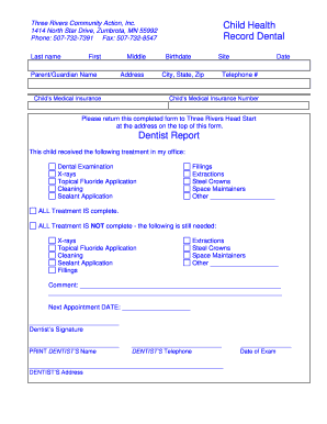 Dentist Report Form