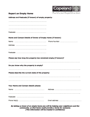 Empty Home Report Form
