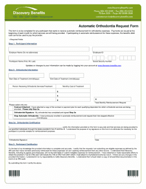 Automatic Orthodontia Reimbursement Request Form