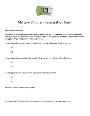 Military Children Registration Form