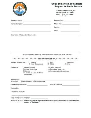 Request for Public Records