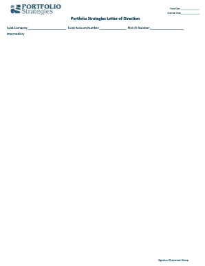 Portfolio Strategies Letter of Direction