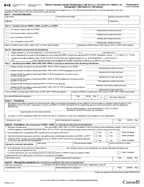 Direct Transfer Under Subsection 146.3(14.1), 147.5(21) or 146(21), or Protected B
