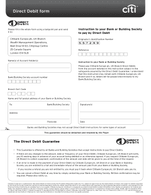 Direct Debit Form