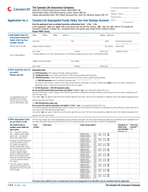 Canada Life Segregated Funds TFSA Application