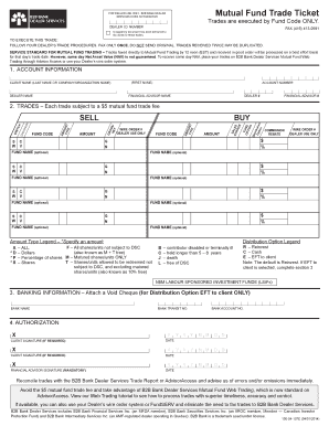 Mutual Fund Trade Ticket