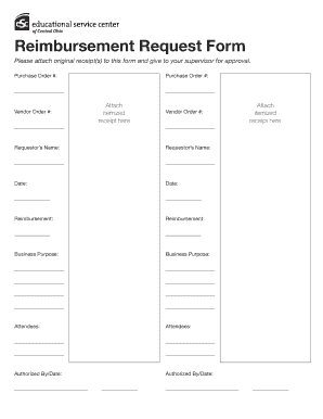 Reimbursement Request Form - esccoorg