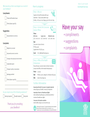 Oral Health Service Feedback Form