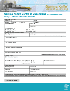 Gamma Knife Referral Form
