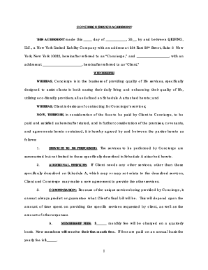Concierge Service Agreement