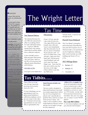 Tax Reminders and Updates