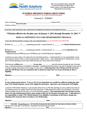Flexible Spending Enrollment Form