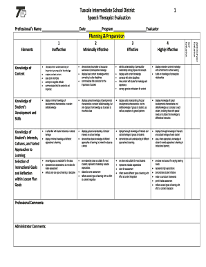 Speech Therapist Evaluation Form