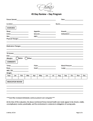 45 Day Review Form