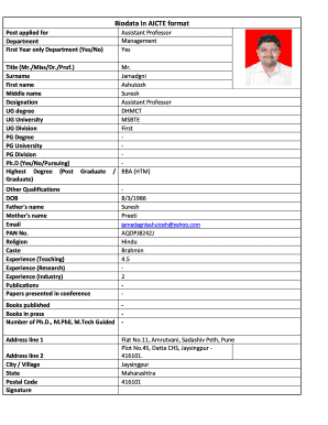 AICTE Assistant Professor Application Form