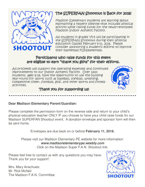 Madison Elementary SUPERFAN Shootout Permission Form